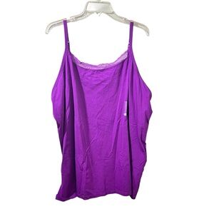 Catherine’s Suprema Collection Purple Lace Trim Cami Top size 4x